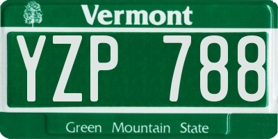 VT license plate YZP788