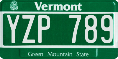 VT license plate YZP789