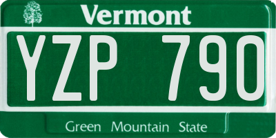 VT license plate YZP790
