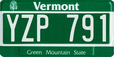 VT license plate YZP791