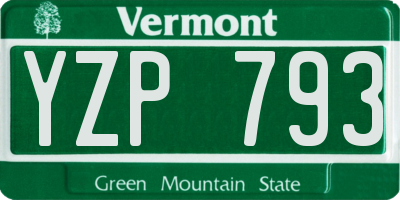 VT license plate YZP793