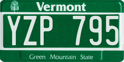 VT license plate YZP795