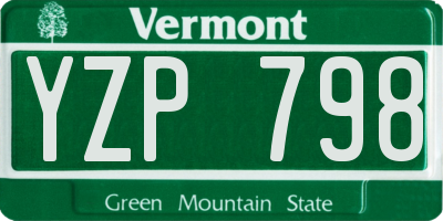VT license plate YZP798