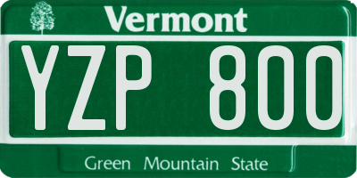 VT license plate YZP800