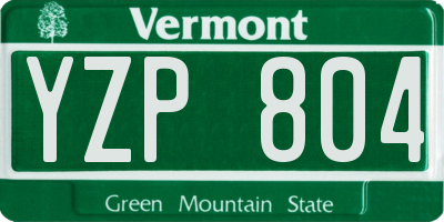 VT license plate YZP804