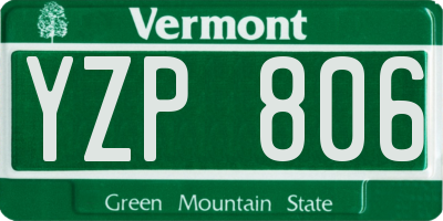 VT license plate YZP806