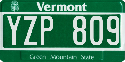 VT license plate YZP809