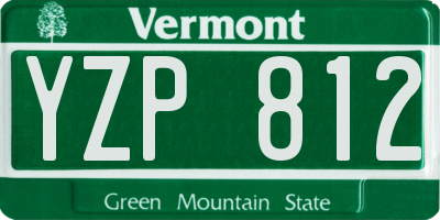 VT license plate YZP812
