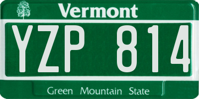 VT license plate YZP814