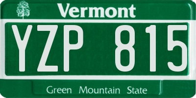 VT license plate YZP815