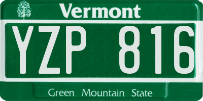 VT license plate YZP816