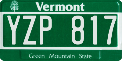 VT license plate YZP817