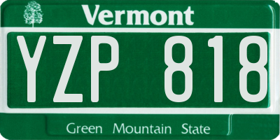 VT license plate YZP818