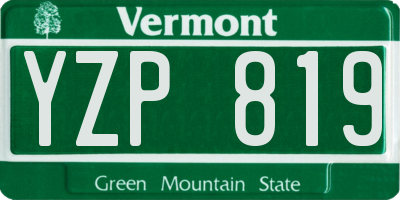 VT license plate YZP819