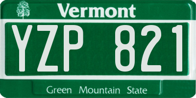 VT license plate YZP821