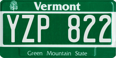 VT license plate YZP822
