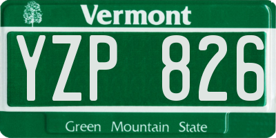 VT license plate YZP826