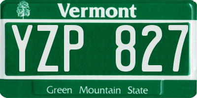 VT license plate YZP827