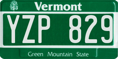 VT license plate YZP829