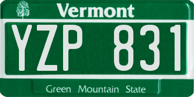 VT license plate YZP831