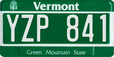 VT license plate YZP841