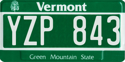 VT license plate YZP843