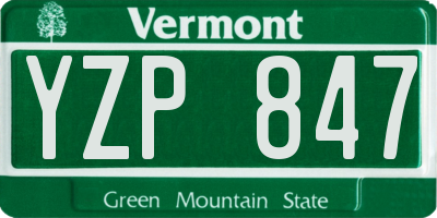 VT license plate YZP847