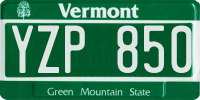 VT license plate YZP850