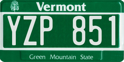 VT license plate YZP851