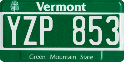 VT license plate YZP853