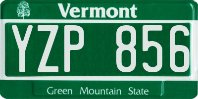 VT license plate YZP856