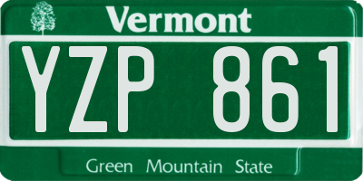 VT license plate YZP861
