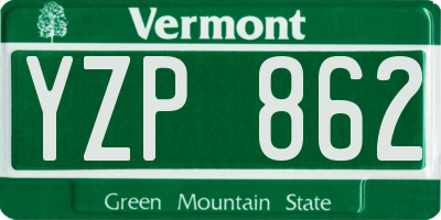 VT license plate YZP862