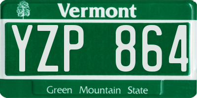 VT license plate YZP864