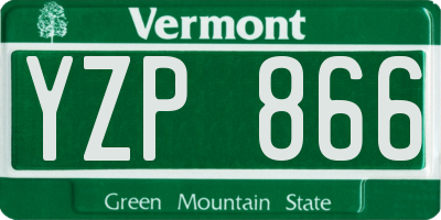 VT license plate YZP866