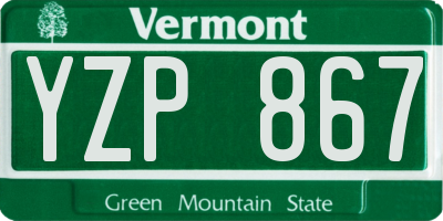 VT license plate YZP867