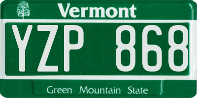 VT license plate YZP868