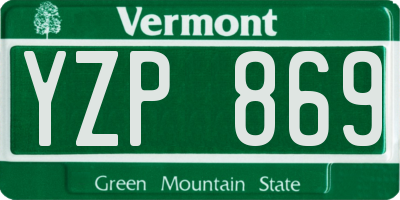 VT license plate YZP869