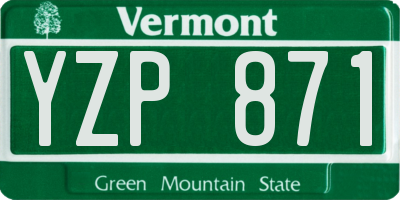 VT license plate YZP871