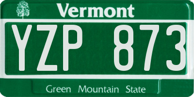 VT license plate YZP873