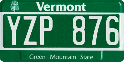 VT license plate YZP876