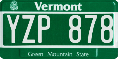 VT license plate YZP878