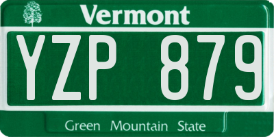VT license plate YZP879