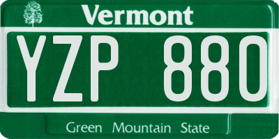 VT license plate YZP880