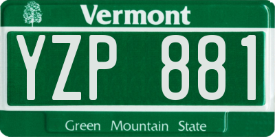 VT license plate YZP881