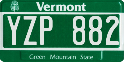VT license plate YZP882