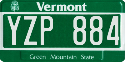 VT license plate YZP884