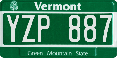 VT license plate YZP887
