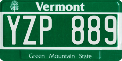 VT license plate YZP889