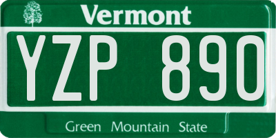 VT license plate YZP890